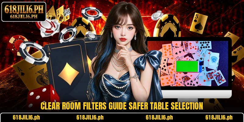 Clear room filters guide safer table selection