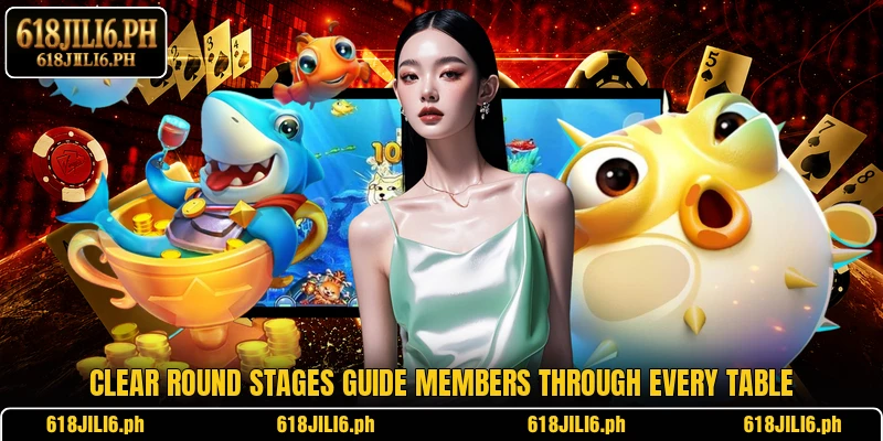 Clear round stages guide members through every table