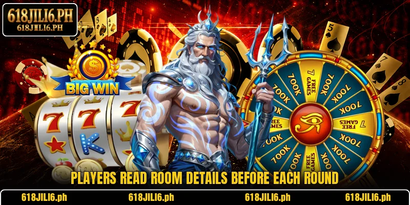 Players read room details before each round