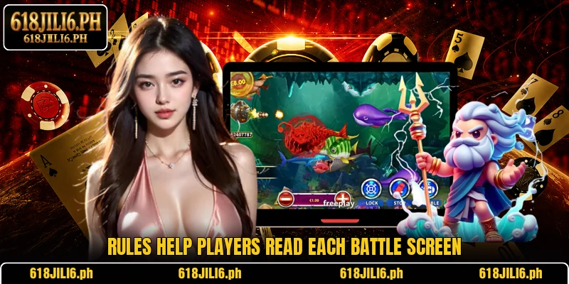 Rules help players read each battle screen